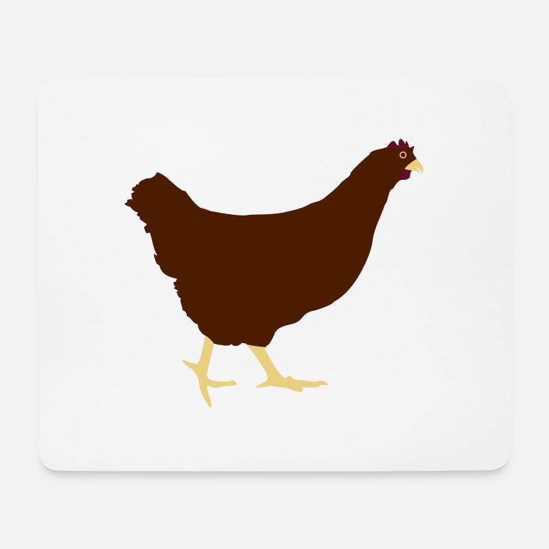 Laufende Huhn Henne - Mousepad (Querformat) - Weiß