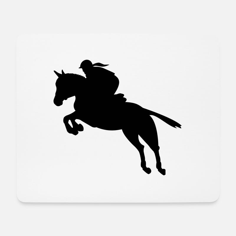 Springreiten Springreiterin - Mousepad (Querformat) - Weiß