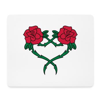 Rose Flower Heart 2 3c - Mouse Pad (horizontal) - white - Front