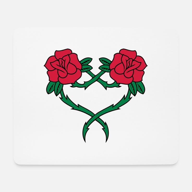 Rose Flower Heart 2 3c - Mouse Pad (horizontal) - white