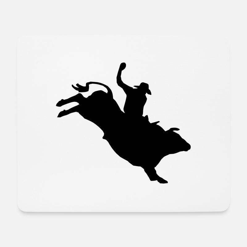 Bullriding - Mousepad (Querformat) - Weiß