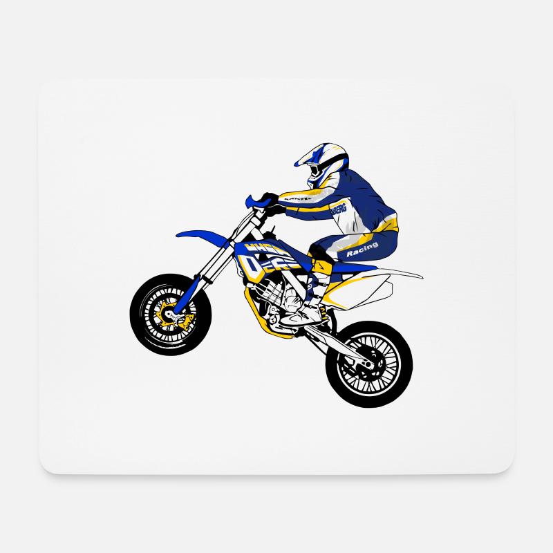 Supermoto - Mousepad (Querformat) - Weiß