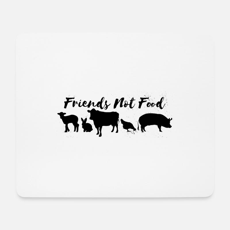 Friends Not Food 2b - Mousepad (Querformat) - Weiß