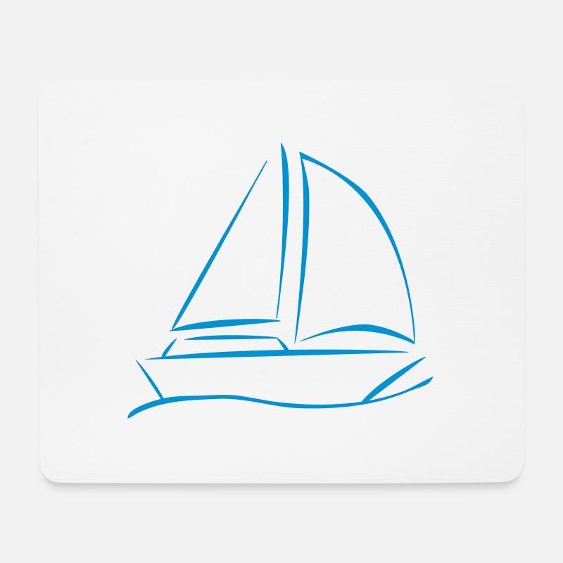 Segelboot - Mousepad (Querformat) - Weiß