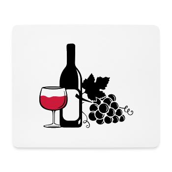 wine bottle grapes - Mousepad (Querformat) - Weiß - Vorne