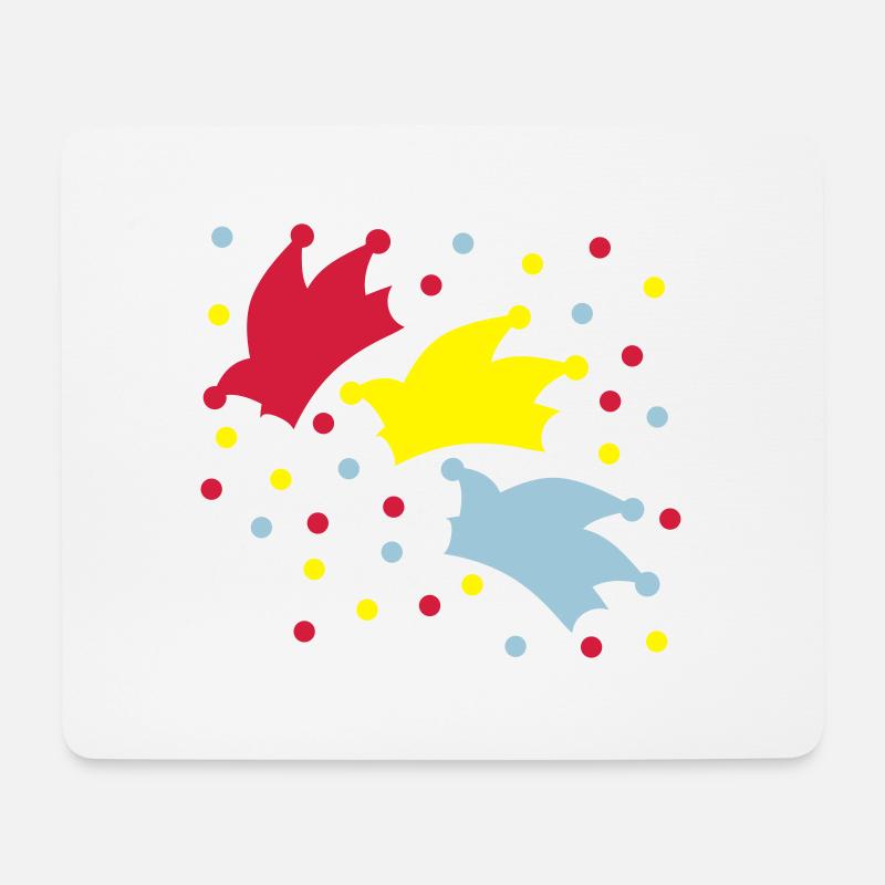 Narrenkappe / Konfetti / Fasching - Mousepad (Querformat) - Weiß