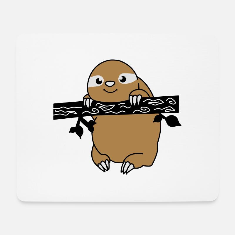 faultier_02 - Mousepad (Querformat) - Weiß