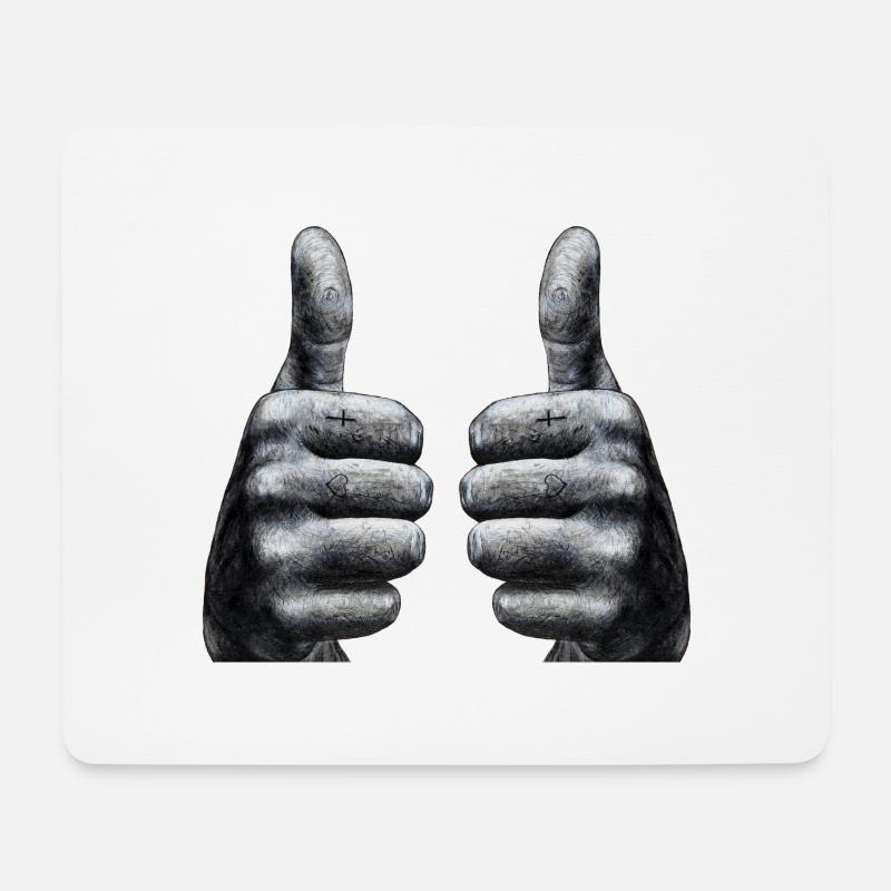 thumbs up well - Mouse Pad (horizontal) - white