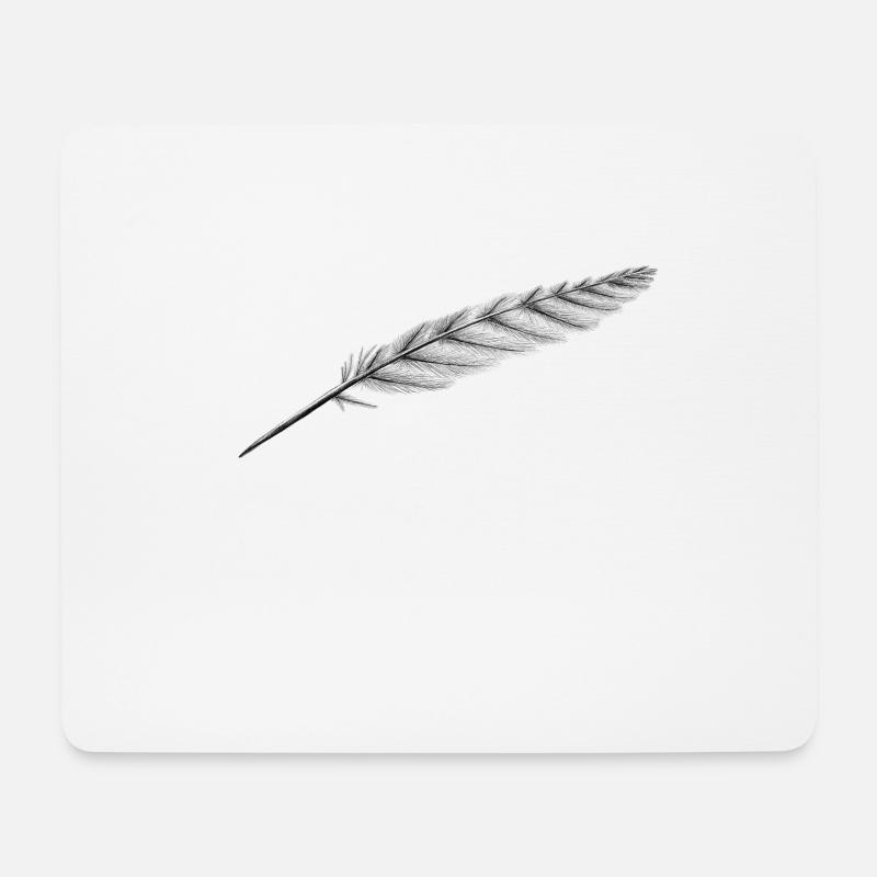 Feder natürlich - Mousepad (Querformat) - Weiß