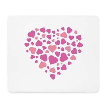 rosa Herz - Mousepad (Querformat) - Weiß - Vorne