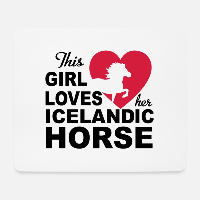 Cheval islandais - Tapis de souris (format paysage) - blanc