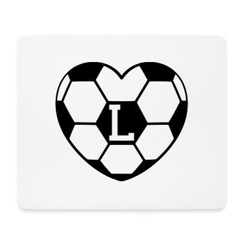 Fußball Herz Fussballherz Buchstabe L Fussball - Mousepad (Querformat) - Weiß - Vorne