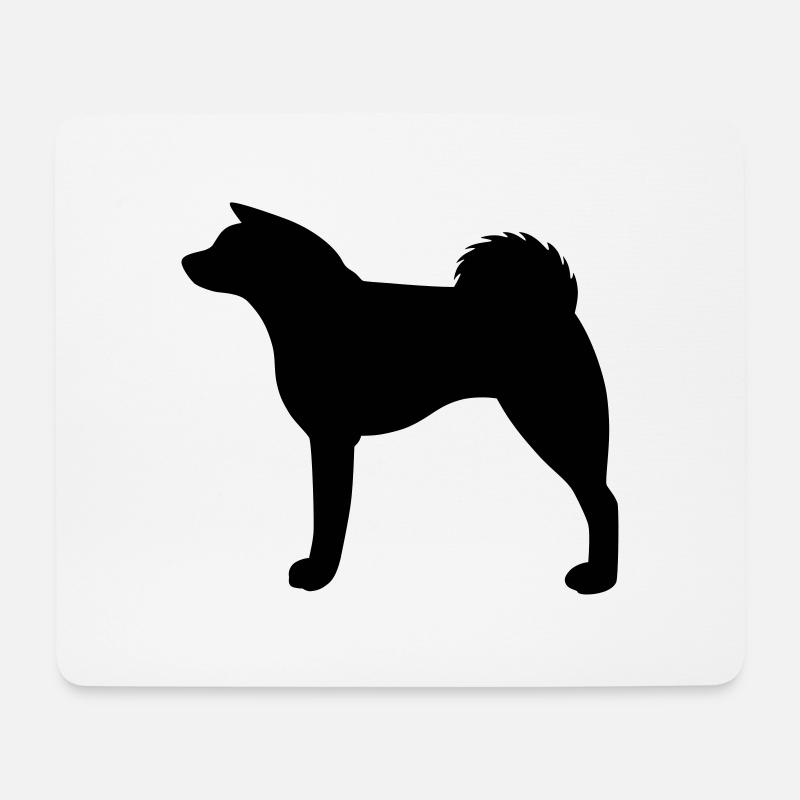 Akita Inu Silhouette - Mousepad (Querformat) - Weiß
