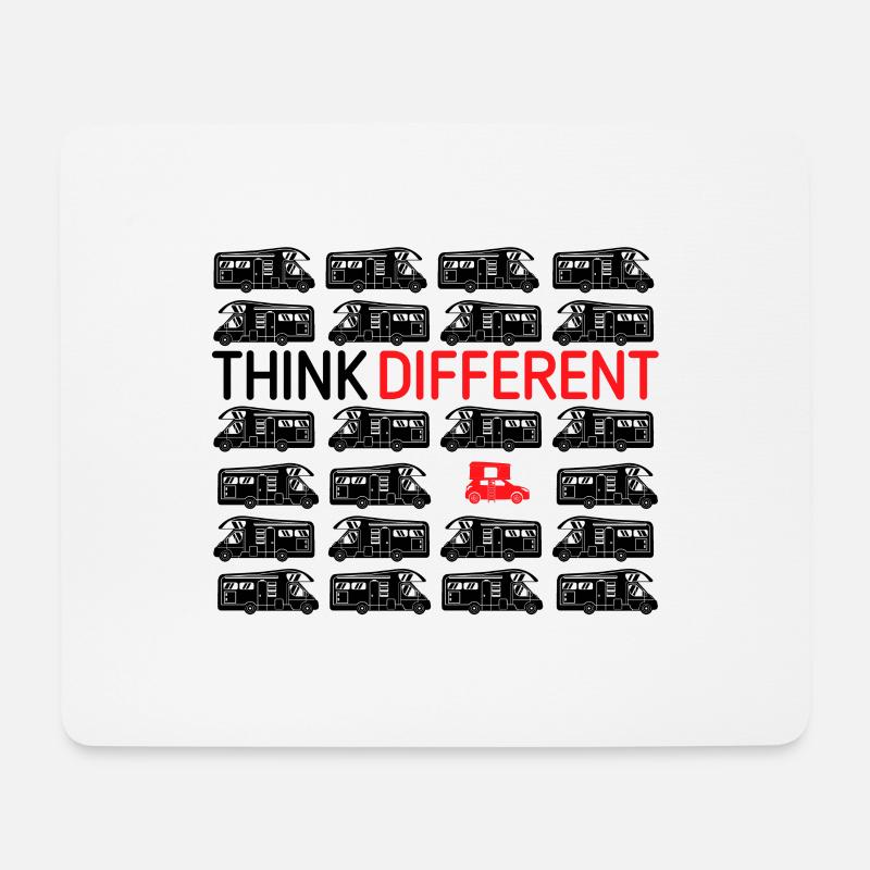 Think Different Dachzelt Geschenk Camper Camping - Mousepad (Querformat) - Weiß