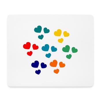 CŒUR. CŒURS. HEART. BISOU. SMACK. BISOUS. - Tapis de souris (format paysage) - blanc - Devant