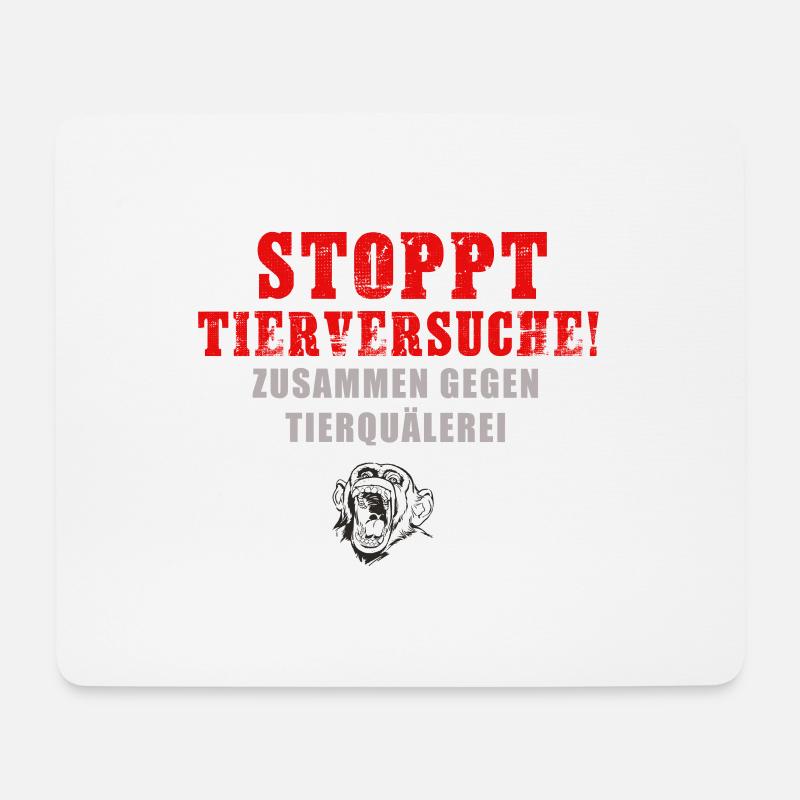Stoppt Tierversuche, Zusammen gegen Tierquälerei - Mousepad (Querformat) - Weiß