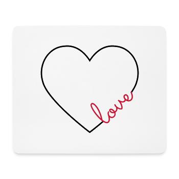 Cadre coeur d'amour - Tapis de souris (format paysage) - blanc - Devant