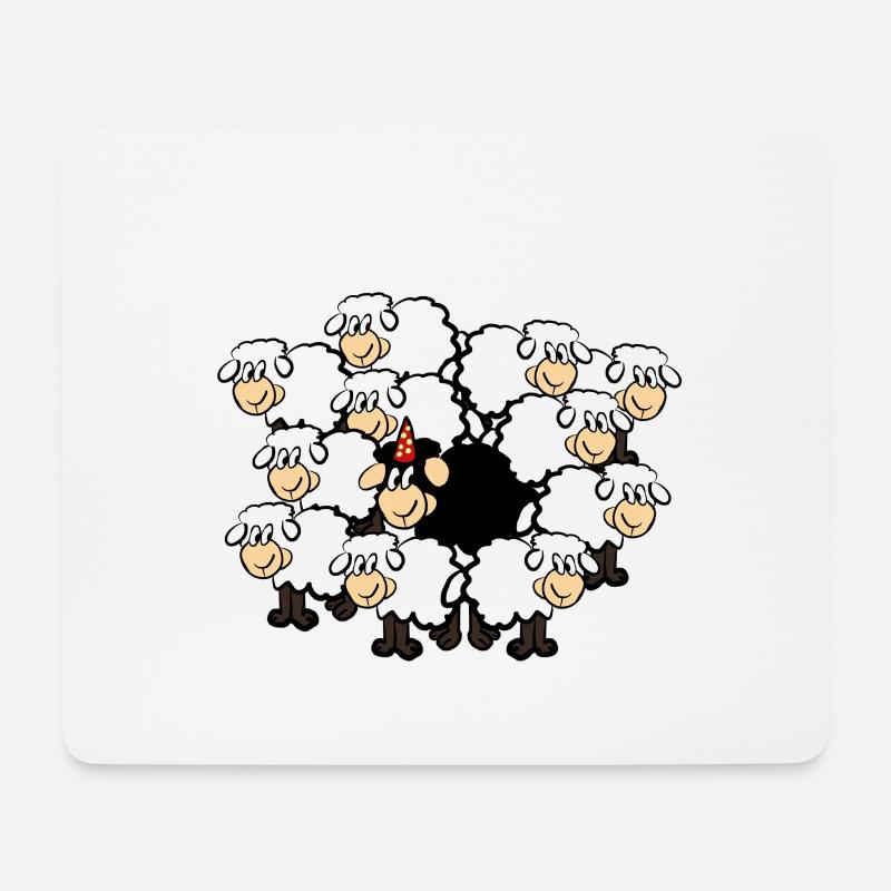 Sheep Party viele Schafe - Mousepad (Querformat) - Weiß