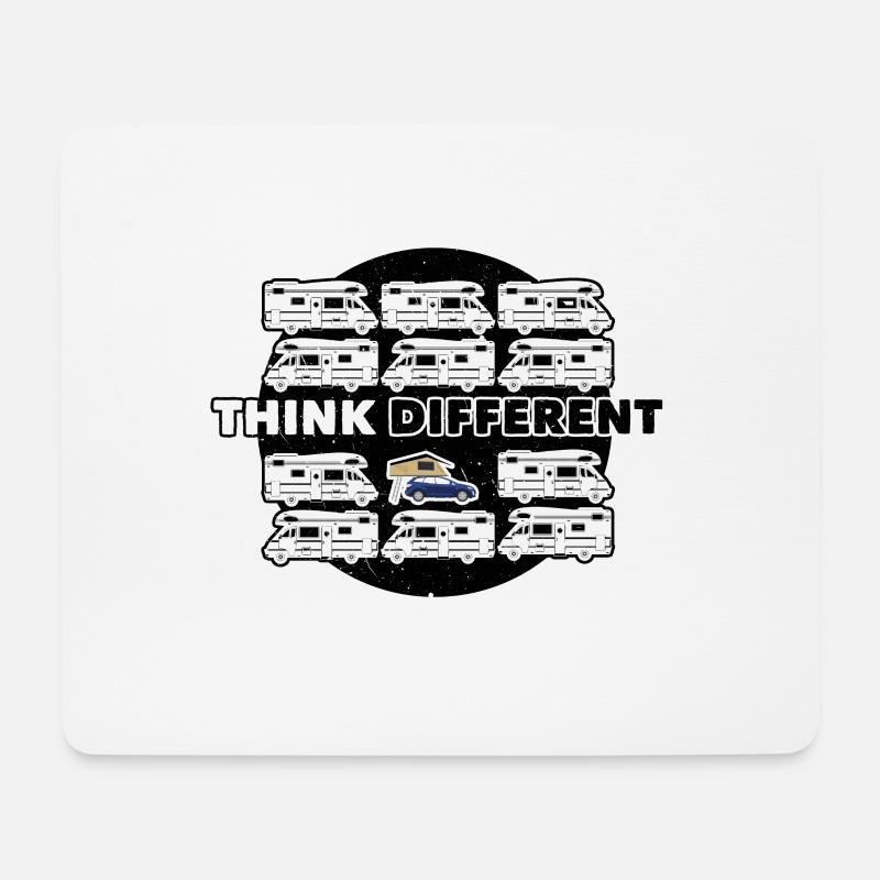 "Think Different" Dachzelt Camper Geschenkidee - Mousepad (Querformat) - Weiß