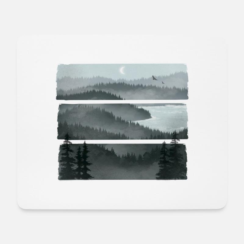 Neblige Aussicht - Mousepad (Querformat) - Weiß