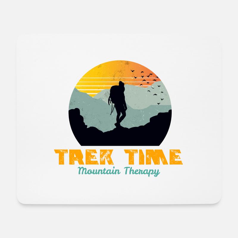 Trek Time, mountain therapy, trekking, hiking - Mouse Pad (horizontal) - white
