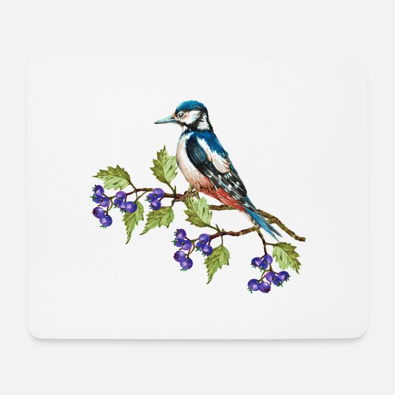 Bunter Vogel - Mousepad (Querformat) - Weiß