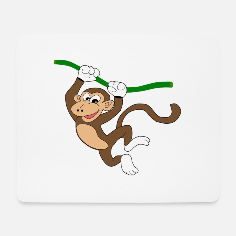 Monkey - Mousepad (Querformat) - Weiß