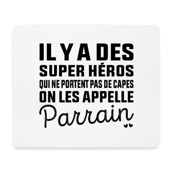 Super Héros sans Cape Parrain - Tapis de souris (format paysage) - blanc - Devant