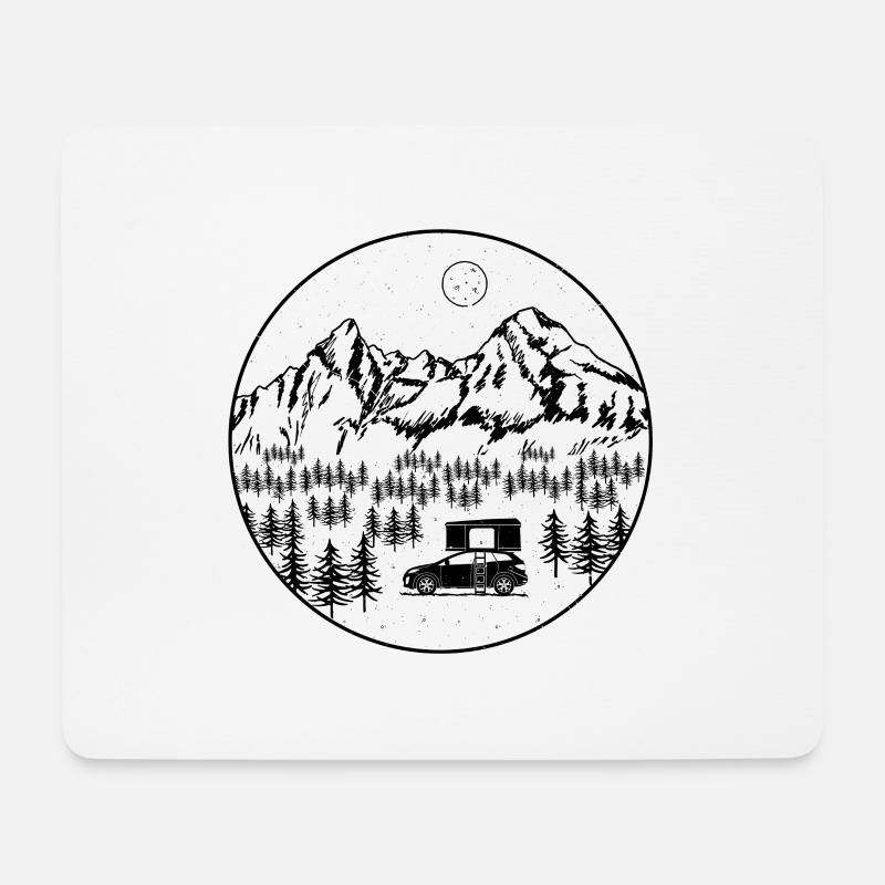 Dachzelt Hartschalendachzelt Camping UrlaubNatur - Mousepad (Querformat) - Weiß