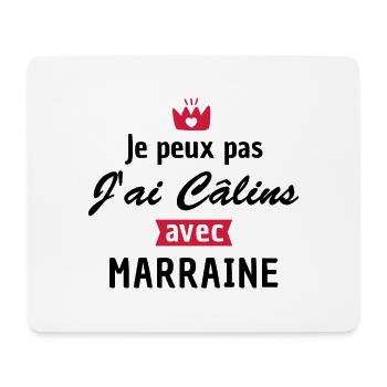 Je peux pas j'ai Câlins avec Marraine - Tapis de souris (format paysage) - blanc - Devant