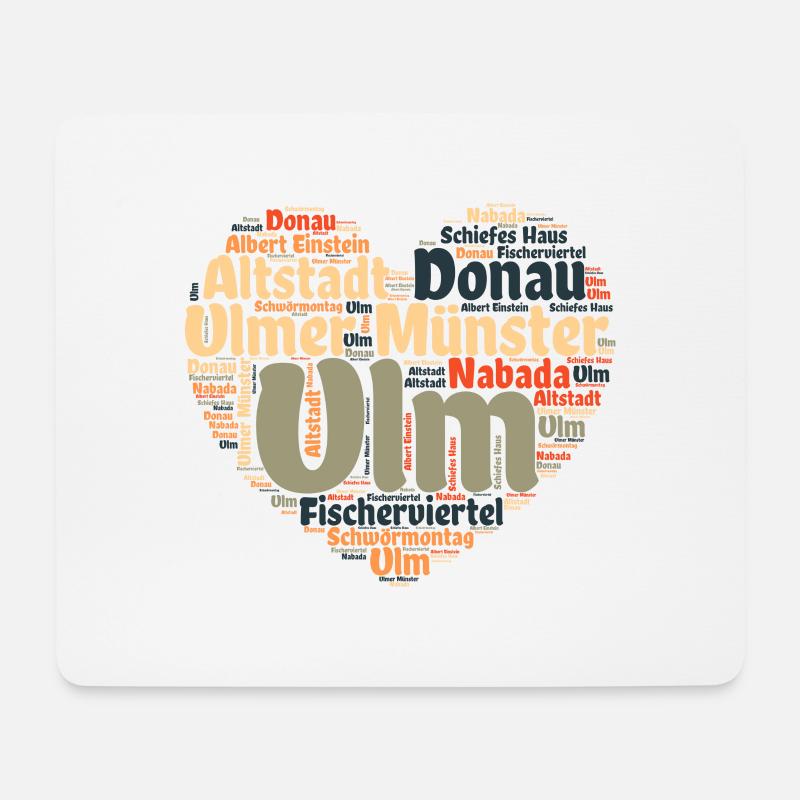 Ulm Donau Herz - Mousepad (Querformat) - Weiß