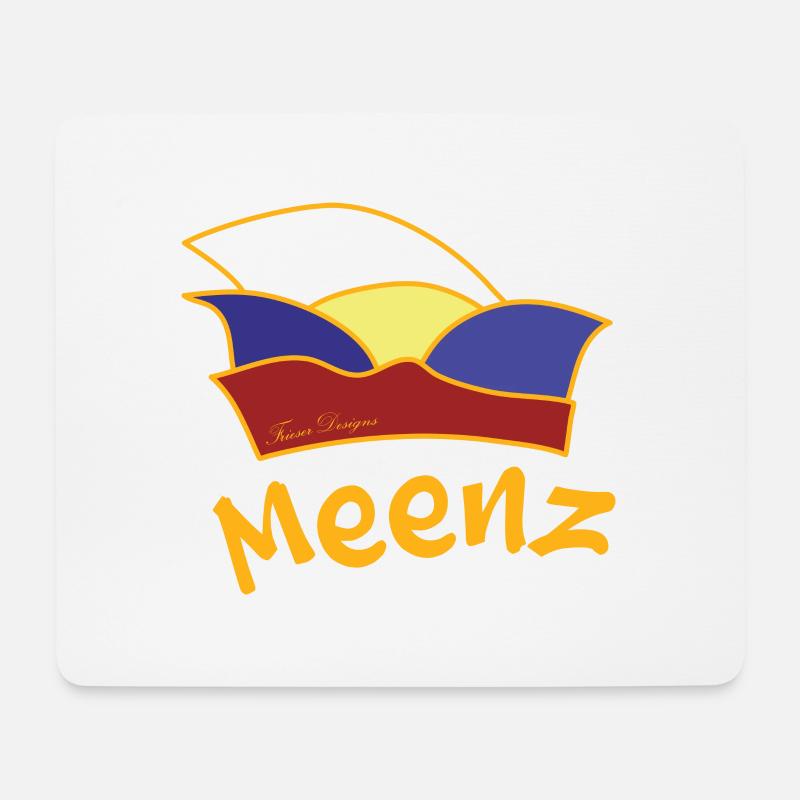 Meenz, Mainz mit Narrenkappe, Helau Fastnacht - Mousepad (Querformat) - Weiß