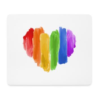 Arc-en-ciel LGBT Coeur Gay Pride Csd - Tapis de souris (format paysage) - blanc - Devant