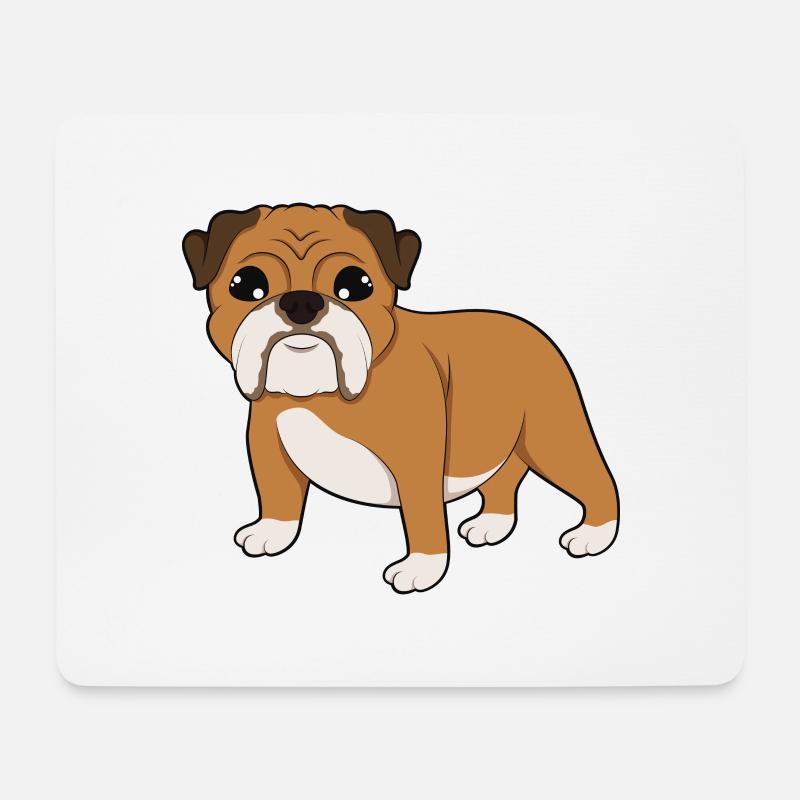 Bulldogge - Mousepad (Querformat) - Weiß