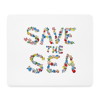 poissons sauver la mer conception frittes ahlefeldt - Tapis de souris (format paysage) - blanc - Devant