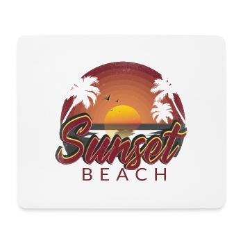 Plage du coucher du soleil - Tapis de souris (format paysage) - blanc - Devant