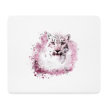 snow leopard,cat,leopard,white,wildcat - Mouse Pad (horizontal) - white - Front