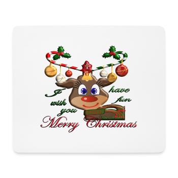 Un renne pour Noël - Tapis de souris (format paysage) - blanc - Devant