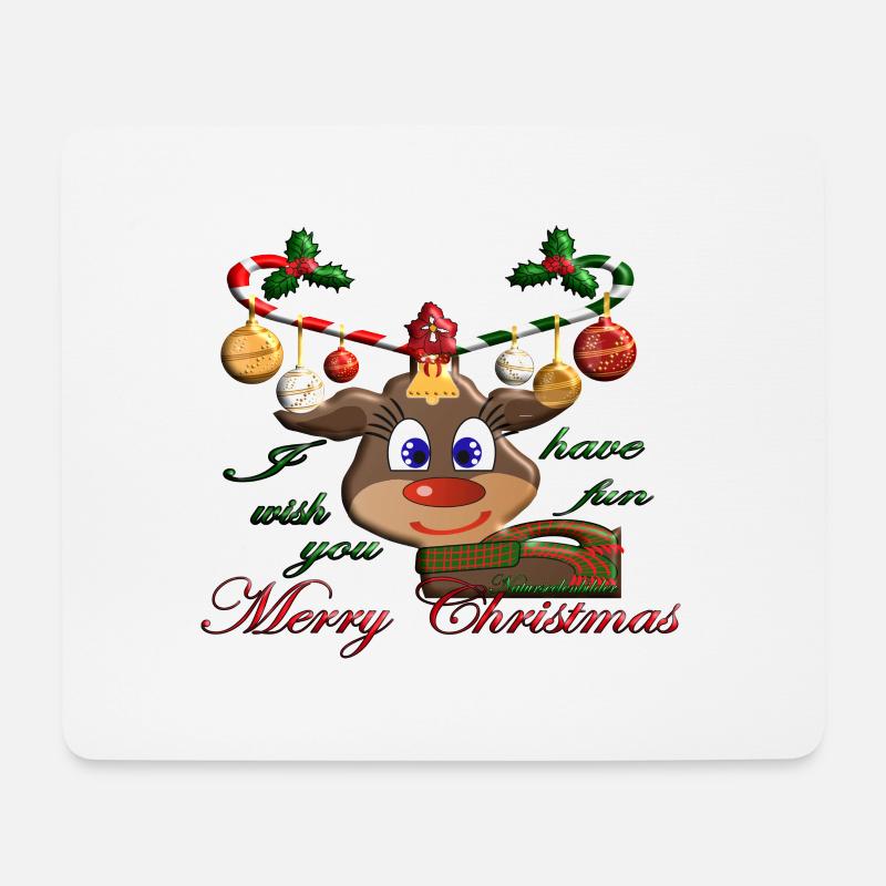 Ein Rentier zu Weihnachten - Mousepad (Querformat) - Weiß