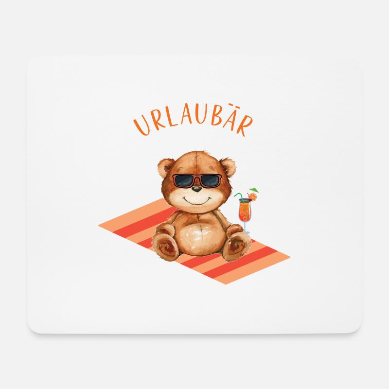 Urlaubär - lustiges Urlauber Bären - Mousepad (Querformat) - Weiß