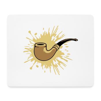 Klecks Tabakpfeife Raucher - Mousepad (Querformat) - Weiß - Vorne