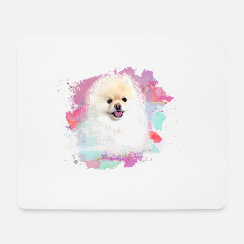 pomerian,zwergspitz ,spitz,hund, Graffiti ,Malerei - Mousepad (Querformat) - Weiß