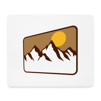 landscape shield mountains silhouette - Mouse Pad (horizontal) - white - Front