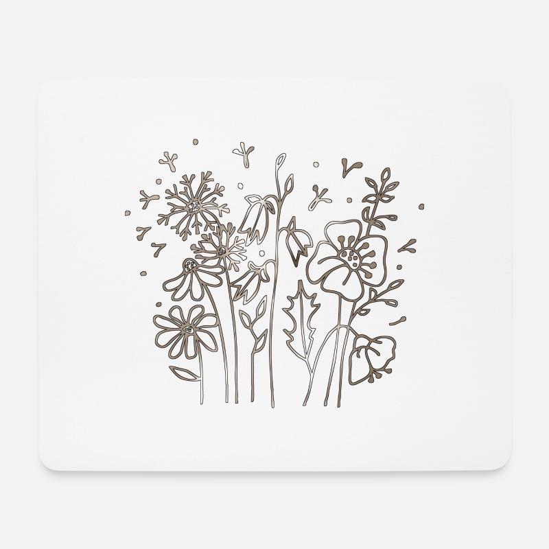 Blumen - Mousepad (Querformat) - Weiß
