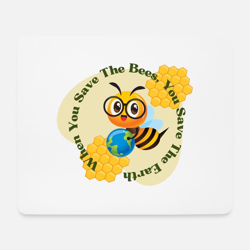 Bees - Mouse Pad (horizontal) - white