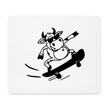 Vache Skateboard Idée Cadeau Drôle - Tapis de souris (format paysage) - blanc - Devant