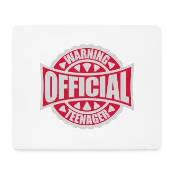 warning official teenage quote - Mouse Pad (horizontal) - white - Front
