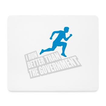 run better than government - Mouse Pad (horizontal) - white - Front