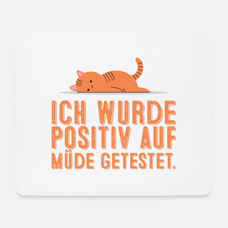 Ich wurde positiv auf müde getestet. Müde schlafen - Mousepad (Querformat) - Weiß