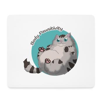 Body Pawsitivity Cat blue - Mousepad (Querformat) - Weiß - Vorne